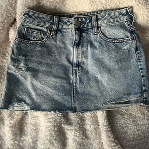 PacSun Distressed Light Blue Mini Skirt